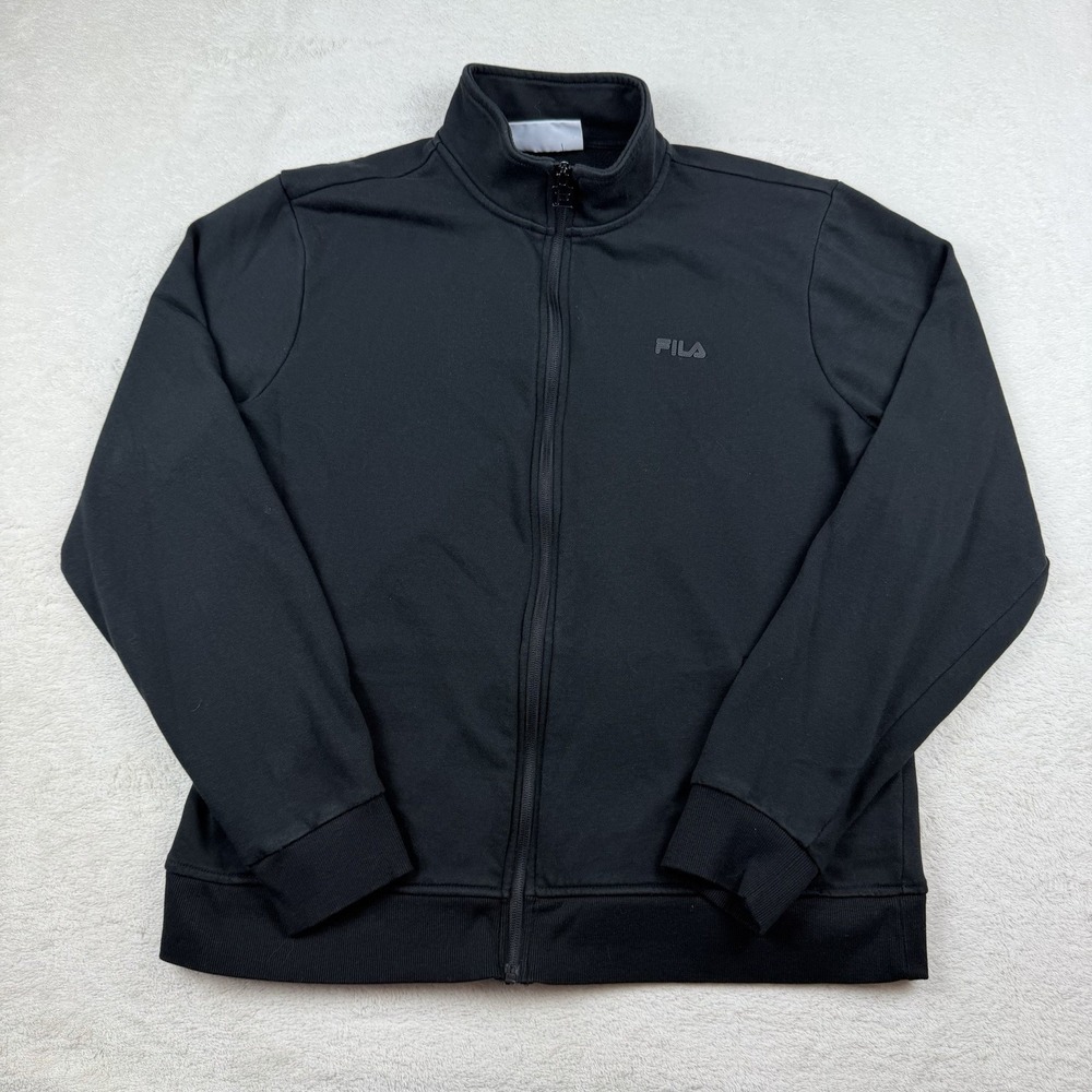 Fila Women's‎ Black Full Zip Up Hoodie Sweatshirt Size Large